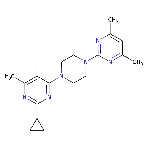 2-cyclopropyl-4-[4-(4,6-dimethylpyrimidin-2-yl)piperazin-1-yl]-5-fluoro-6-methylpyrimidine