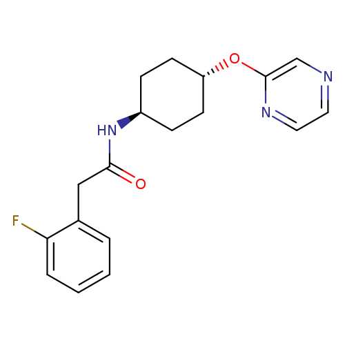 2-(2-fluorophenyl)-N-[(1r,4r)-4-(pyrazin-2-yloxy)cyclohexyl]acetamide