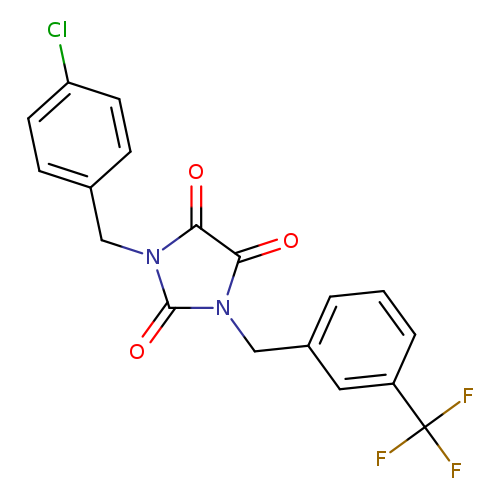 1-[(4-chlorophenyl)methyl]-3-{[3-(trifluoromethyl)phenyl]methyl}imidazolidine-2,4,5-trione