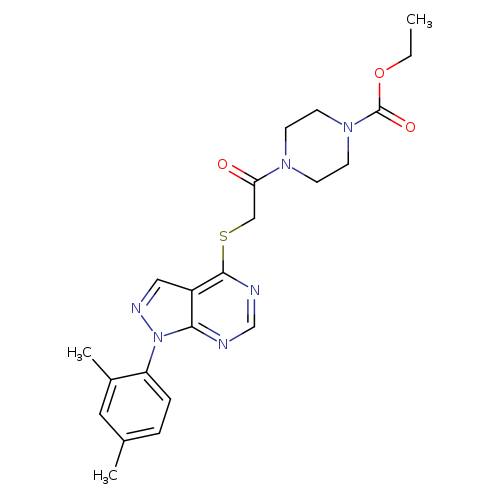 ethyl 4-(2-{[1-(2,4-dimethylphenyl)-1H-pyrazolo[3,4-d]pyrimidin-4-yl]sulfanyl}acetyl)piperazine-1-carboxylate