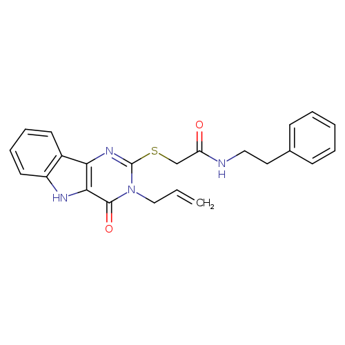 2-{[4-oxo-3-(prop-2-en-1-yl)-3H,4H,5H-pyrimido[5,4-b]indol-2-yl]sulfanyl}-N-(2-phenylethyl)acetamide