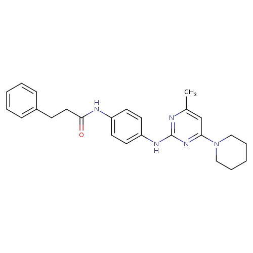 N-(4-{[4-methyl-6-(piperidin-1-yl)pyrimidin-2-yl]amino}phenyl)-3-phenylpropanamide