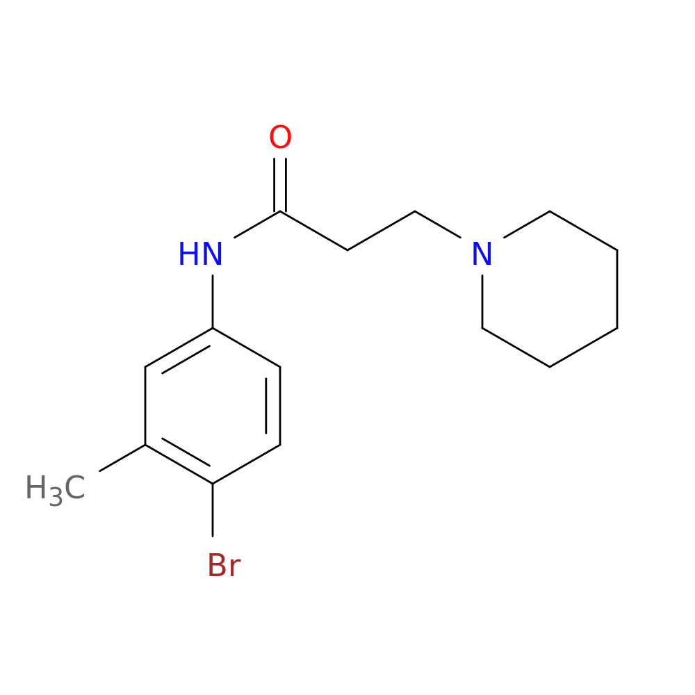 N-(4-bromo-3-methylphenyl)-3-(1-piperidinyl)propanamide