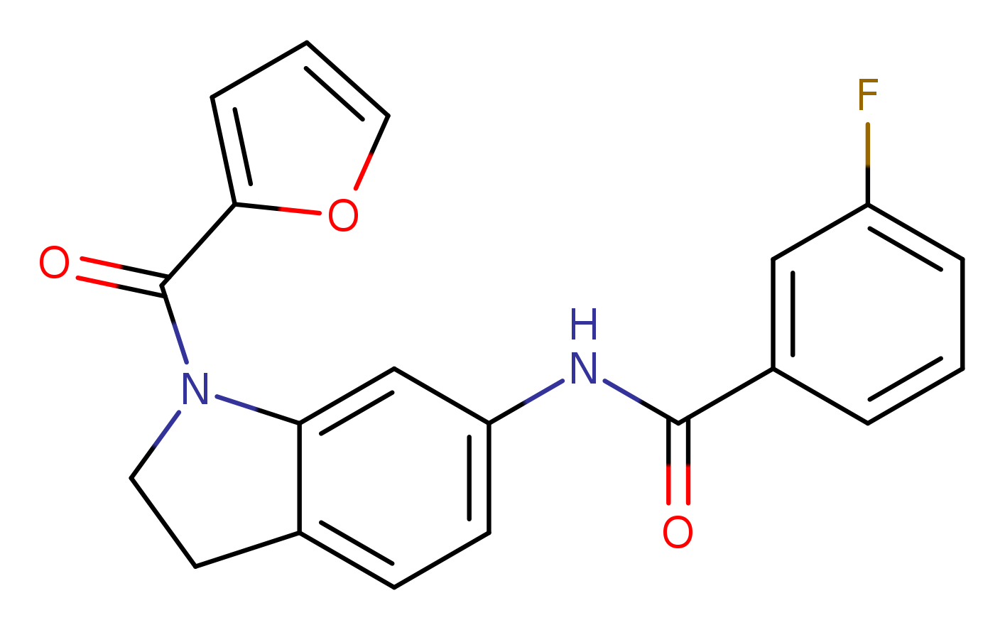 3-fluoro-N-[1-(furan-2-carbonyl)-2,3-dihydro-1H-indol-6-yl]benzamide