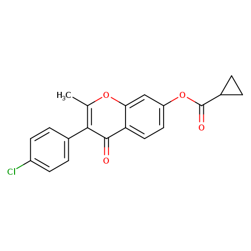 3-(4-chlorophenyl)-2-methyl-4-oxo-4H-chromen-7-yl cyclopropanecarboxylate