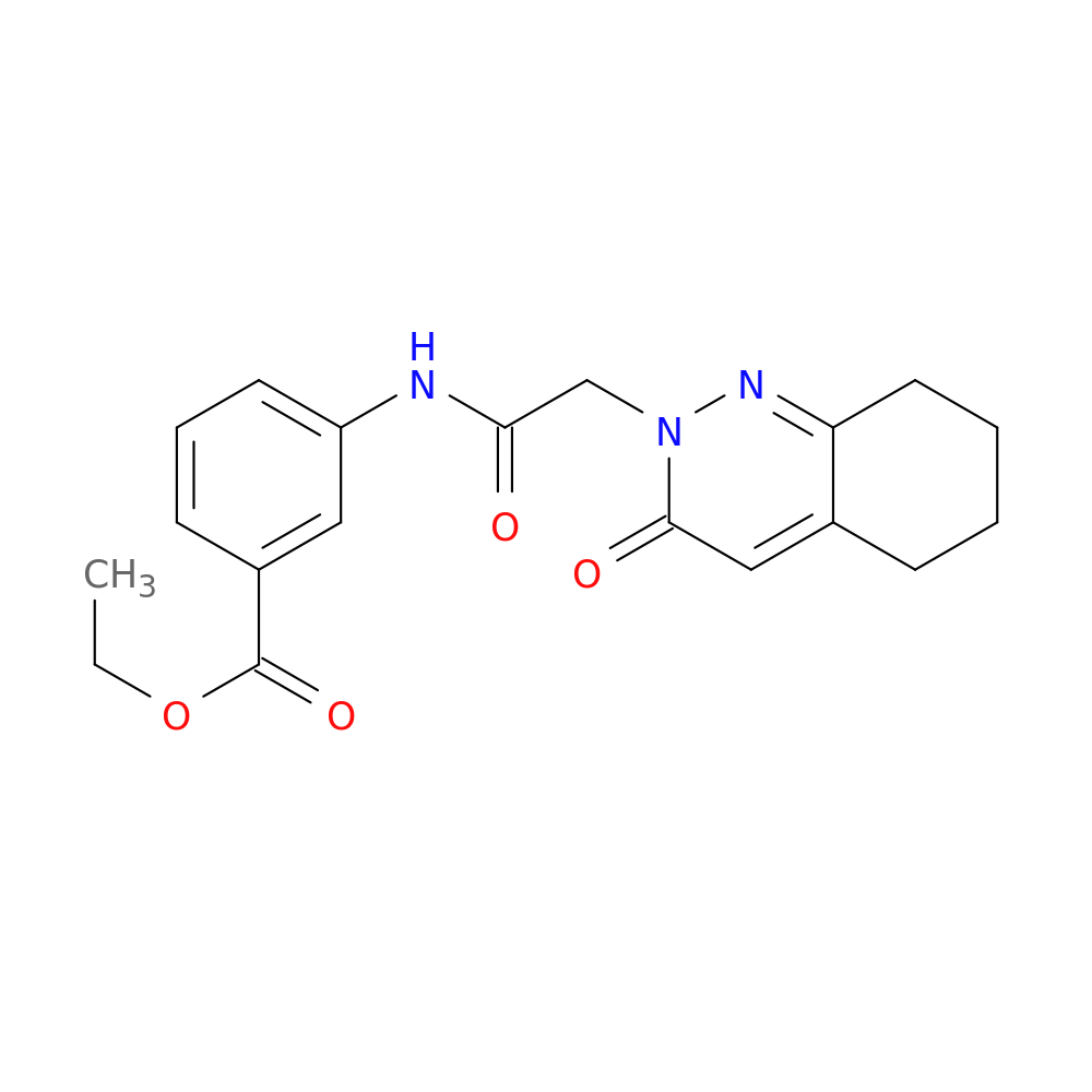 ethyl 3-[2-(3-oxo-2,3,5,6,7,8-hexahydrocinnolin-2-yl)acetamido]benzoate