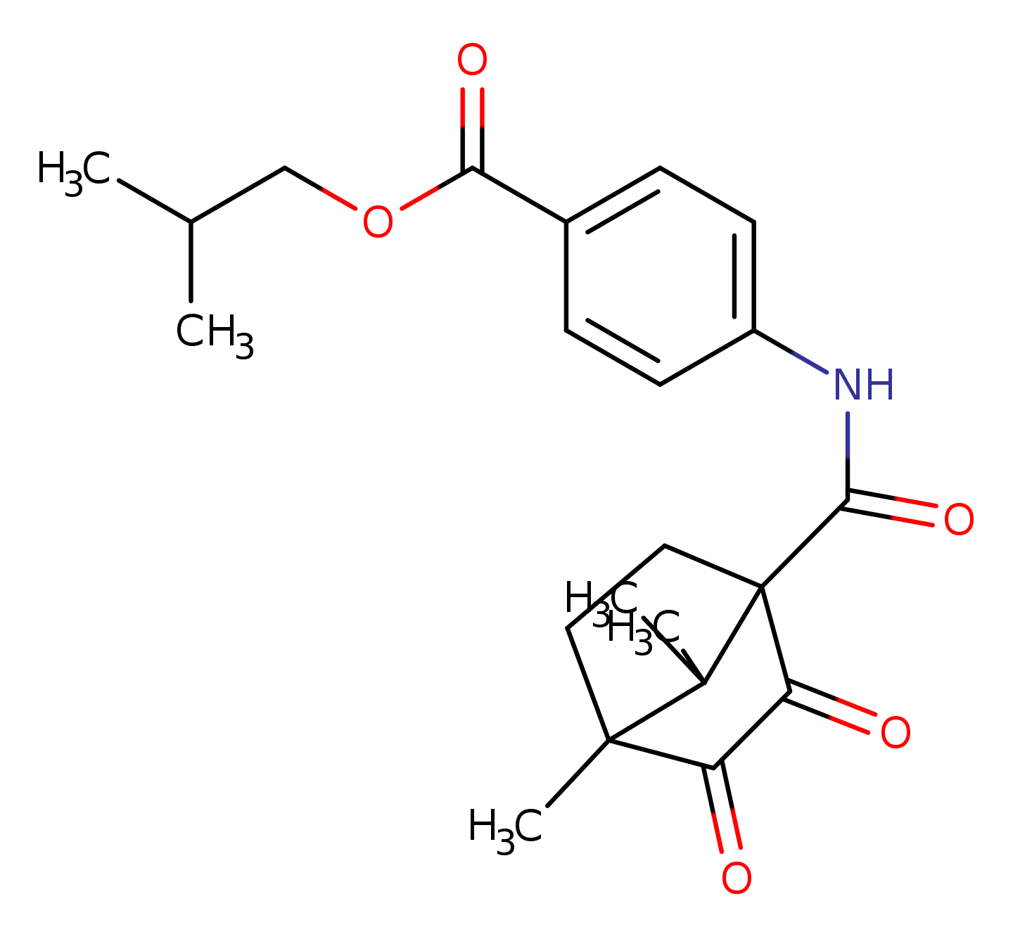 2-methylpropyl 4-{4,7,7-trimethyl-2,3-dioxobicyclo[2.2.1]heptane-1-amido}benzoate