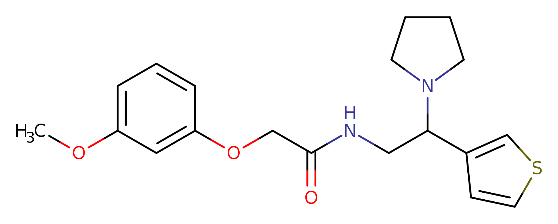 2-(3-methoxyphenoxy)-N-[2-(pyrrolidin-1-yl)-2-(thiophen-3-yl)ethyl]acetamide