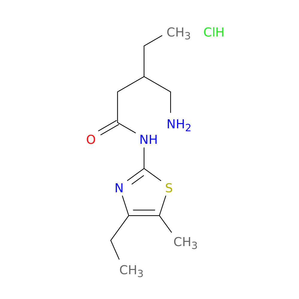 3-(aminomethyl)-N-(4-ethyl-5-methyl-1,3-thiazol-2-yl)pentanamide hydrochloride