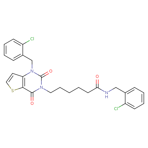N-[(2-chlorophenyl)methyl]-6-{1-[(2-chlorophenyl)methyl]-2,4-dioxo-1H,2H,3H,4H-thieno[3,2-d]pyrimidin-3-yl}hexanamide