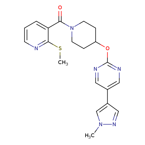 5-(1-methyl-1H-pyrazol-4-yl)-2-({1-[2-(methylsulfanyl)pyridine-3-carbonyl]piperidin-4-yl}oxy)pyrimidine