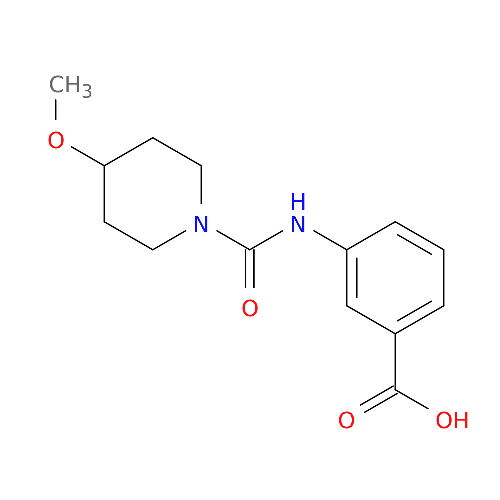 3-[(4-Methoxypiperidine-1-carbonyl)amino]benzoic acid