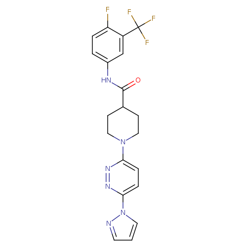 N-[4-fluoro-3-(trifluoromethyl)phenyl]-1-[6-(1H-pyrazol-1-yl)pyridazin-3-yl]piperidine-4-carboxamide