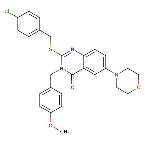 2-{[(4-chlorophenyl)methyl]sulfanyl}-3-[(4-methoxyphenyl)methyl]-6-(morpholin-4-yl)-3,4-dihydroquinazolin-4-one