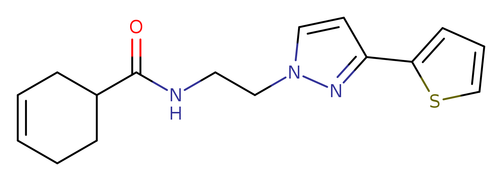 N-{2-[3-(thiophen-2-yl)-1H-pyrazol-1-yl]ethyl}cyclohex-3-ene-1-carboxamide