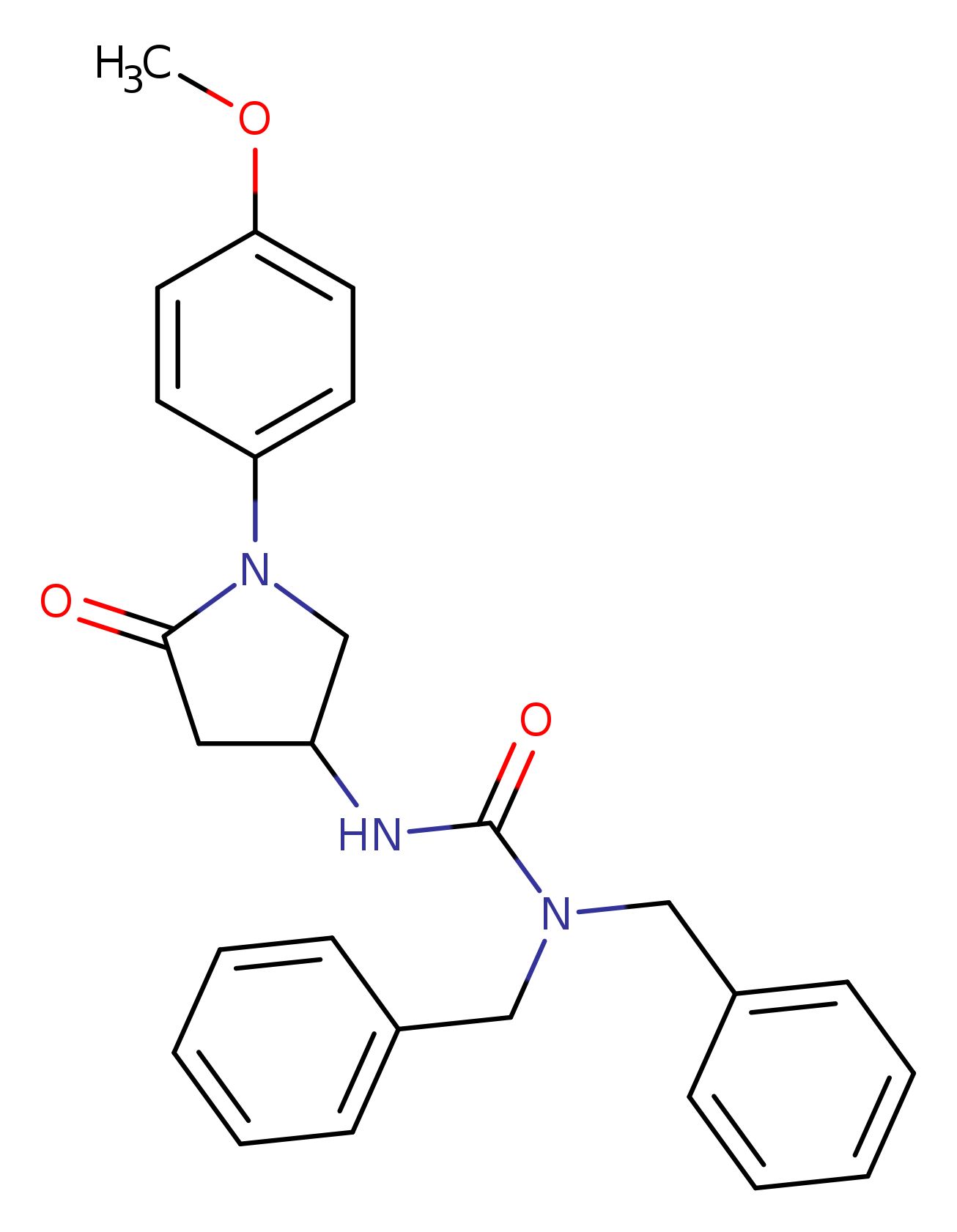 1,1-dibenzyl-3-[1-(4-methoxyphenyl)-5-oxopyrrolidin-3-yl]urea