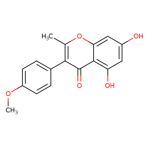 4H-1-Benzopyran-4-one, 5,7-dihydroxy-3-(4-methoxyphenyl)-2-methyl-