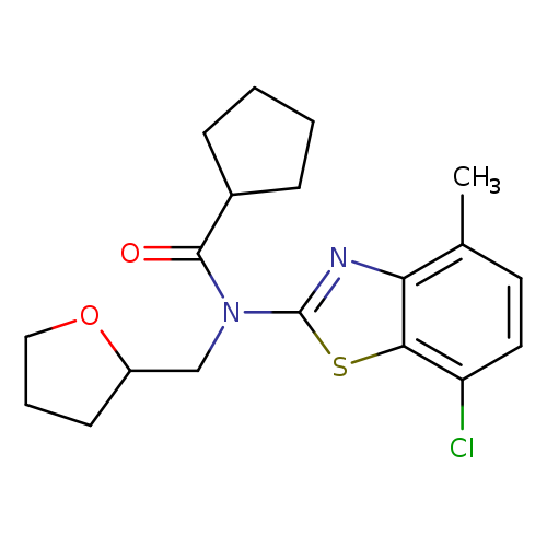 N-(7-chloro-4-methyl-1,3-benzothiazol-2-yl)-N-[(oxolan-2-yl)methyl]cyclopentanecarboxamide