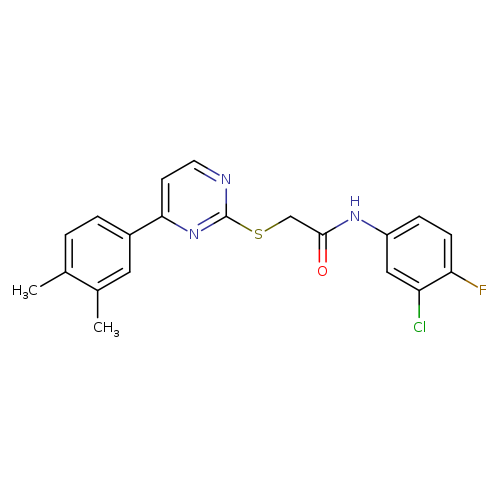 N-(3-chloro-4-fluorophenyl)-2-{[4-(3,4-dimethylphenyl)pyrimidin-2-yl]sulfanyl}acetamide