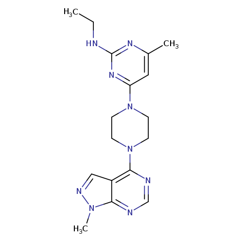 N-ethyl-4-methyl-6-(4-{1-methyl-1H-pyrazolo[3,4-d]pyrimidin-4-yl}piperazin-1-yl)pyrimidin-2-amine