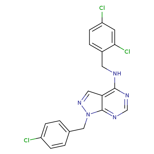 1-[(4-chlorophenyl)methyl]-N-[(2,4-dichlorophenyl)methyl]-1H-pyrazolo[3,4-d]pyrimidin-4-amine