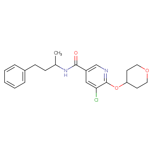 5-chloro-6-(oxan-4-yloxy)-N-(4-phenylbutan-2-yl)pyridine-3-carboxamide