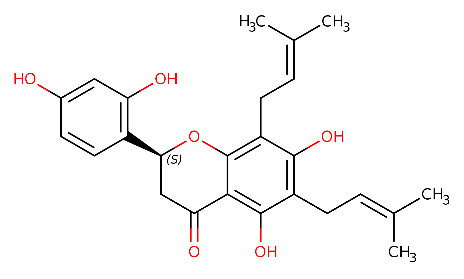 (S)-2-(2,4-Dihydroxyphenyl)-5,7-dihydroxy-6,8-bis(3-methylbut-2-en-1-yl)chroman-4-one