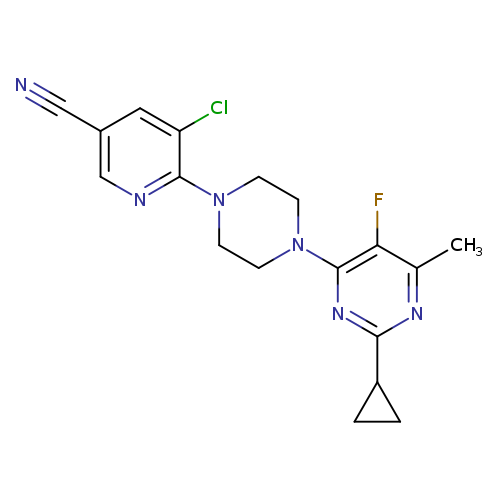 5-chloro-6-[4-(2-cyclopropyl-5-fluoro-6-methylpyrimidin-4-yl)piperazin-1-yl]pyridine-3-carbonitrile