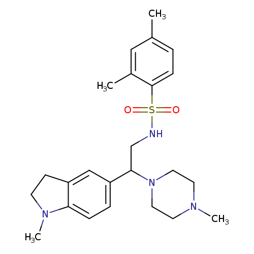 2,4-dimethyl-N-[2-(1-methyl-2,3-dihydro-1H-indol-5-yl)-2-(4-methylpiperazin-1-yl)ethyl]benzene-1-sulfonamide