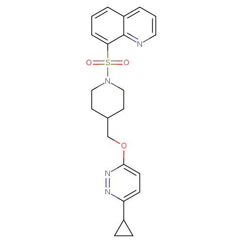 8-[(4-{[(6-cyclopropylpyridazin-3-yl)oxy]methyl}piperidin-1-yl)sulfonyl]quinoline