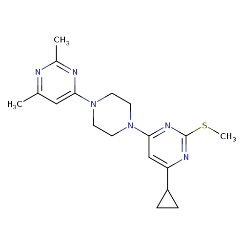 4-cyclopropyl-6-[4-(2,6-dimethylpyrimidin-4-yl)piperazin-1-yl]-2-(methylsulfanyl)pyrimidine