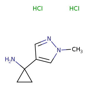 Cyclopropanamine, 1-(1-methyl-1H-pyrazol-4-yl)-, hydrochloride (1:2)