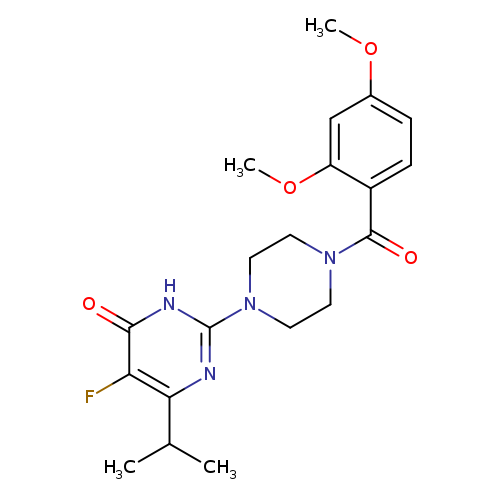 2-[4-(2,4-dimethoxybenzoyl)piperazin-1-yl]-5-fluoro-6-(propan-2-yl)-3,4-dihydropyrimidin-4-one