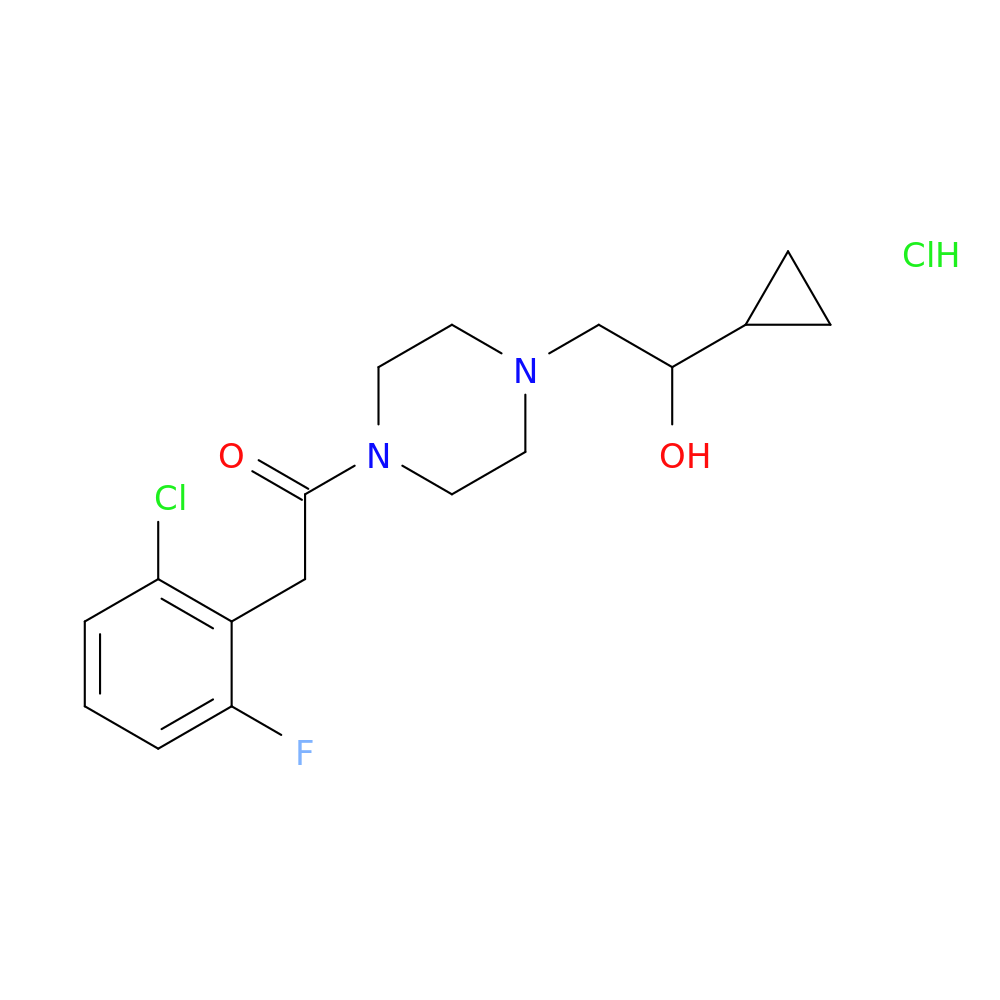 2-(2-chloro-6-fluorophenyl)-1-[4-(2-cyclopropyl-2-hydroxyethyl)piperazin-1-yl]ethan-1-one hydrochloride