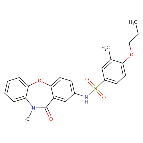 3-methyl-N-{9-methyl-10-oxo-2-oxa-9-azatricyclo[9.4.0.0^{3,8}]pentadeca-1(11),3(8),4,6,12,14-hexaen-13-yl}-4-propoxybenzene-1-sulfonamide