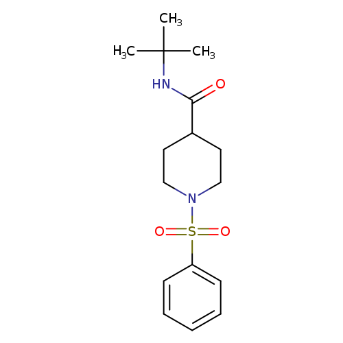 1-(benzenesulfonyl)-N-tert-butylpiperidine-4-carboxamide