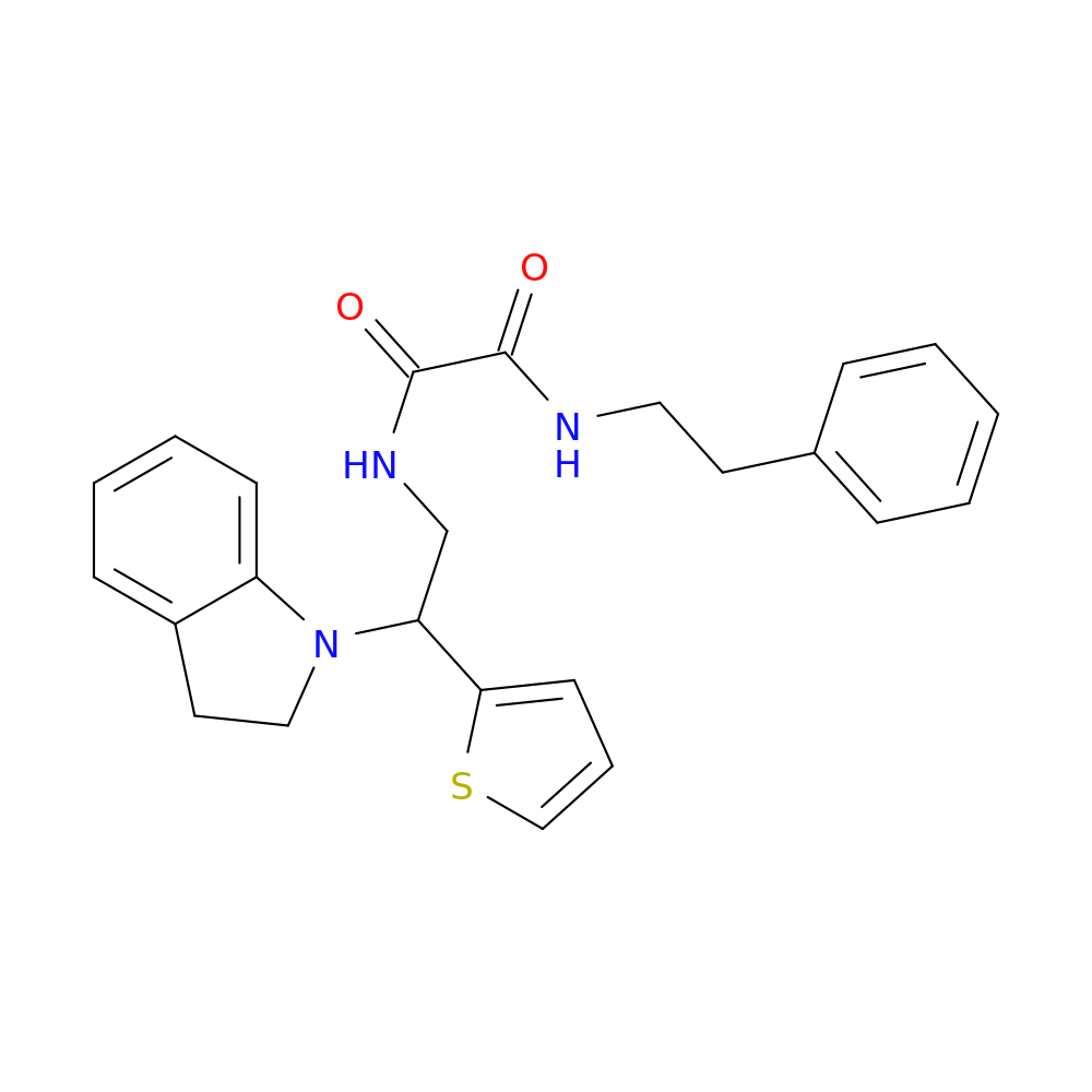 N-[2-(2,3-dihydro-1H-indol-1-yl)-2-(thiophen-2-yl)ethyl]-N'-(2-phenylethyl)ethanediamide
