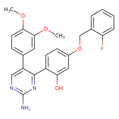 2-[2-amino-5-(3,4-dimethoxyphenyl)pyrimidin-4-yl]-5-[(2-fluorophenyl)methoxy]phenol