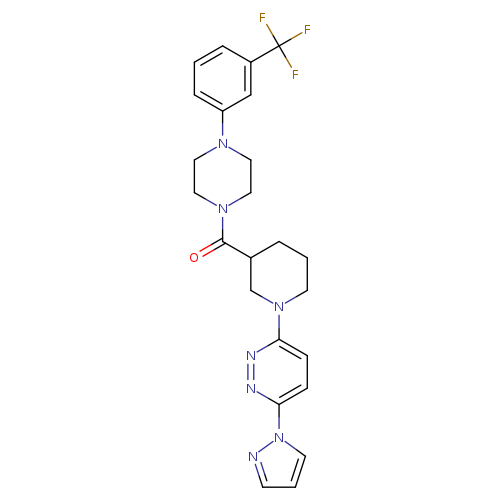 3-(1H-pyrazol-1-yl)-6-(3-{4-[3-(trifluoromethyl)phenyl]piperazine-1-carbonyl}piperidin-1-yl)pyridazine