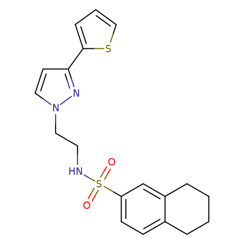 N-{2-[3-(thiophen-2-yl)-1H-pyrazol-1-yl]ethyl}-5,6,7,8-tetrahydronaphthalene-2-sulfonamide