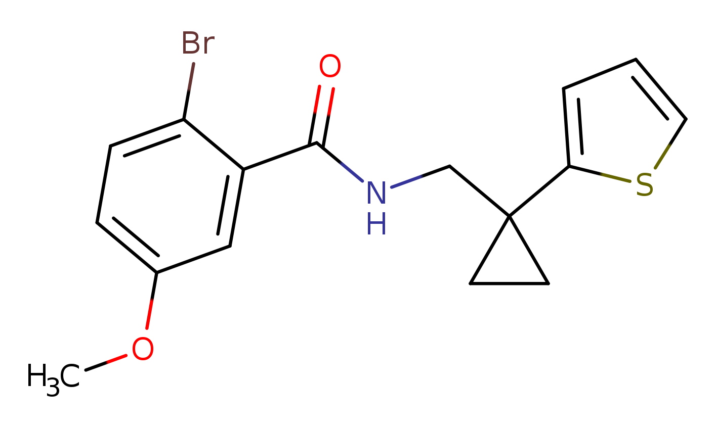 2-bromo-5-methoxy-N-{[1-(thiophen-2-yl)cyclopropyl]methyl}benzamide