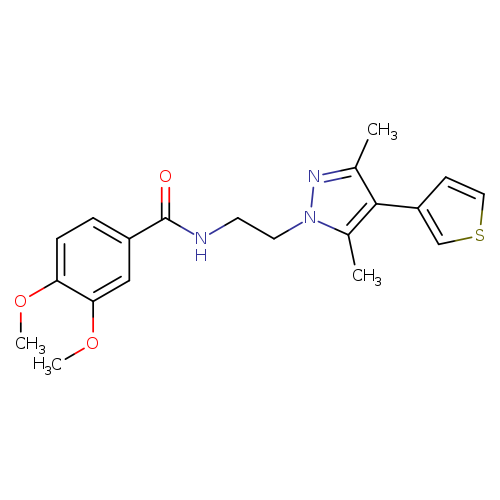 N-{2-[3,5-dimethyl-4-(thiophen-3-yl)-1H-pyrazol-1-yl]ethyl}-3,4-dimethoxybenzamide