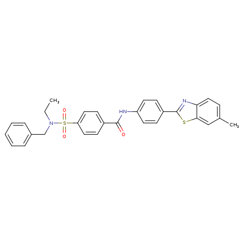 4-[benzyl(ethyl)sulfamoyl]-N-[4-(6-methyl-1,3-benzothiazol-2-yl)phenyl]benzamide