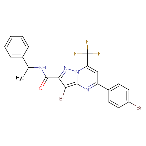 3-bromo-5-(4-bromophenyl)-N-(1-phenylethyl)-7-(trifluoromethyl)pyrazolo[1,5-a]pyrimidine-2-carboxamide