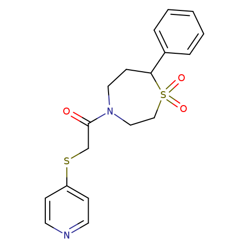 7-phenyl-4-[2-(pyridin-4-ylsulfanyl)acetyl]-1lambda6,4-thiazepane-1,1-dione