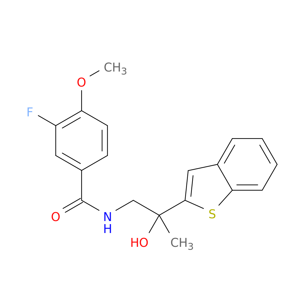 N-[2-(1-benzothiophen-2-yl)-2-hydroxypropyl]-3-fluoro-4-methoxybenzamide