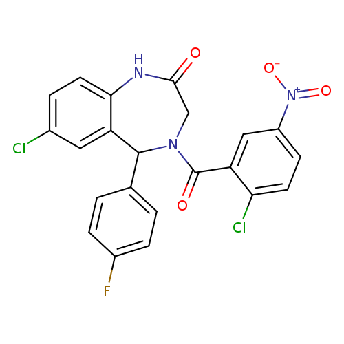 7-chloro-4-(2-chloro-5-nitrobenzoyl)-5-(4-fluorophenyl)-2,3,4,5-tetrahydro-1H-1,4-benzodiazepin-2-one