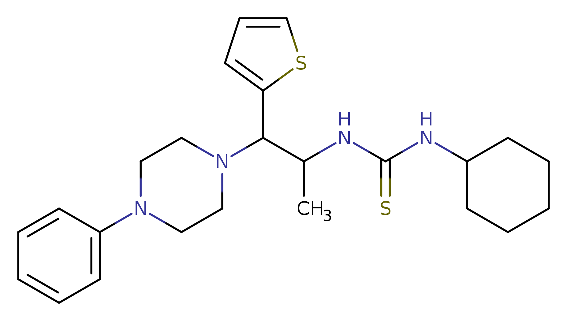 1-cyclohexyl-3-[1-(4-phenylpiperazin-1-yl)-1-(thiophen-2-yl)propan-2-yl]thiourea