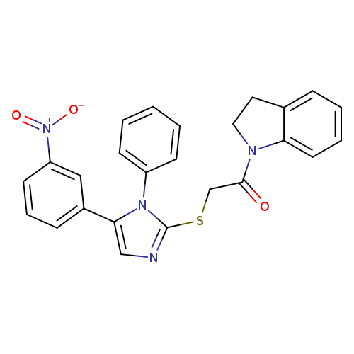 1-(2,3-dihydro-1H-indol-1-yl)-2-{[5-(3-nitrophenyl)-1-phenyl-1H-imidazol-2-yl]sulfanyl}ethan-1-one