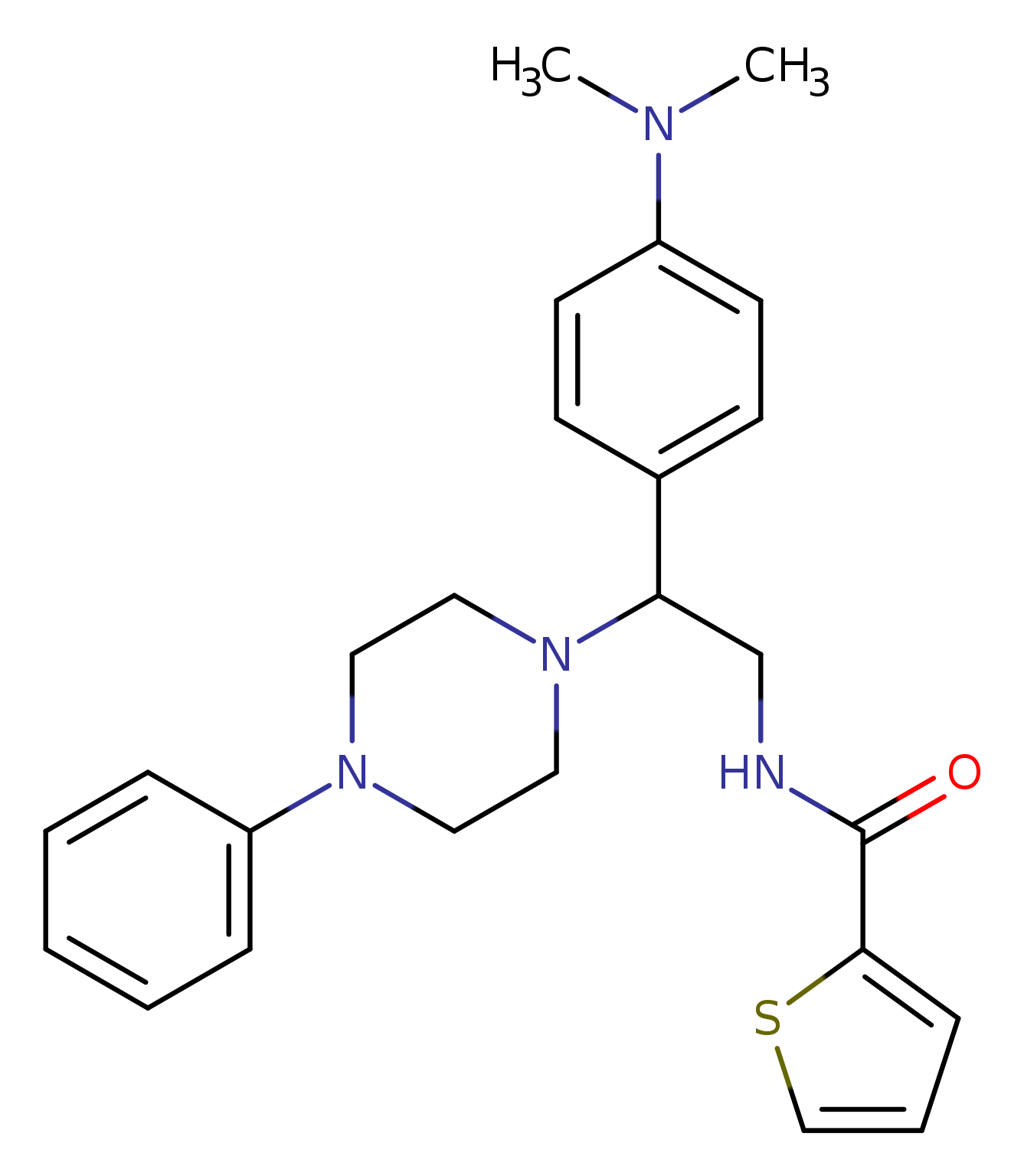N-{2-[4-(dimethylamino)phenyl]-2-(4-phenylpiperazin-1-yl)ethyl}thiophene-2-carboxamide